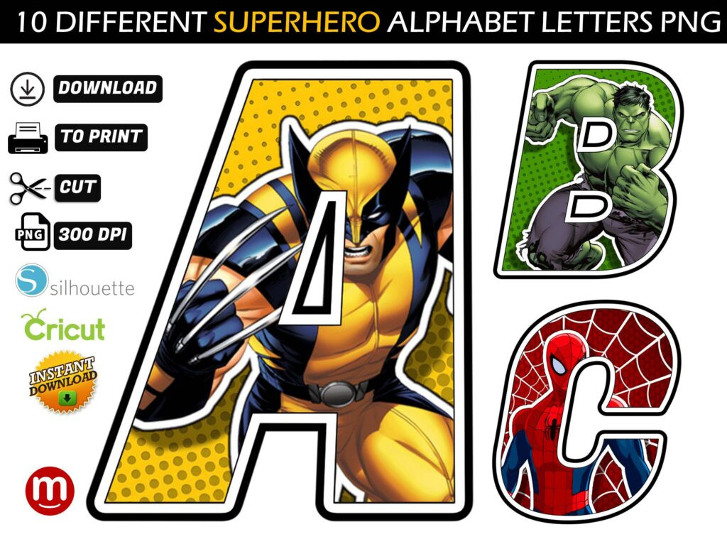 Avengers Alphabet Letters Png Mr Alphabets