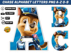Chase Paw Patrol Letters