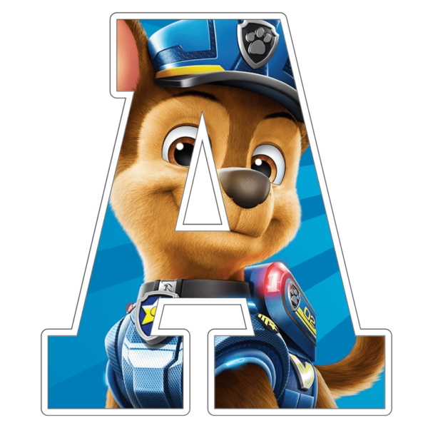 Chase Paw Patrol Letters png