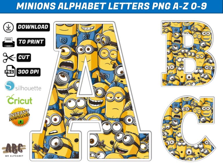 Minions Alphabet Letters png - MR ALPHABETS