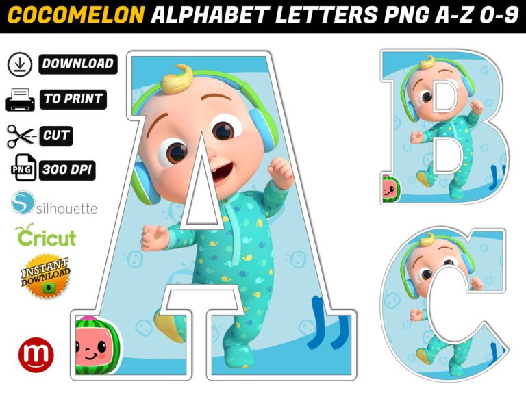 Cocomelon Alphabet Letters png - MR ALPHABETS