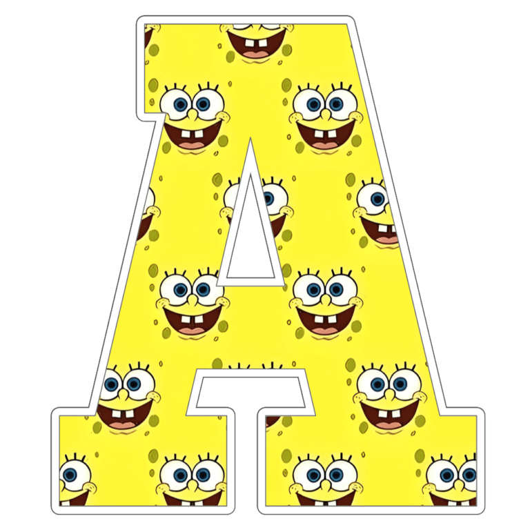 Spongebob Alphabet Letters png - MR ALPHABETS