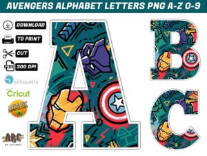 Avengers Alphabet Letters