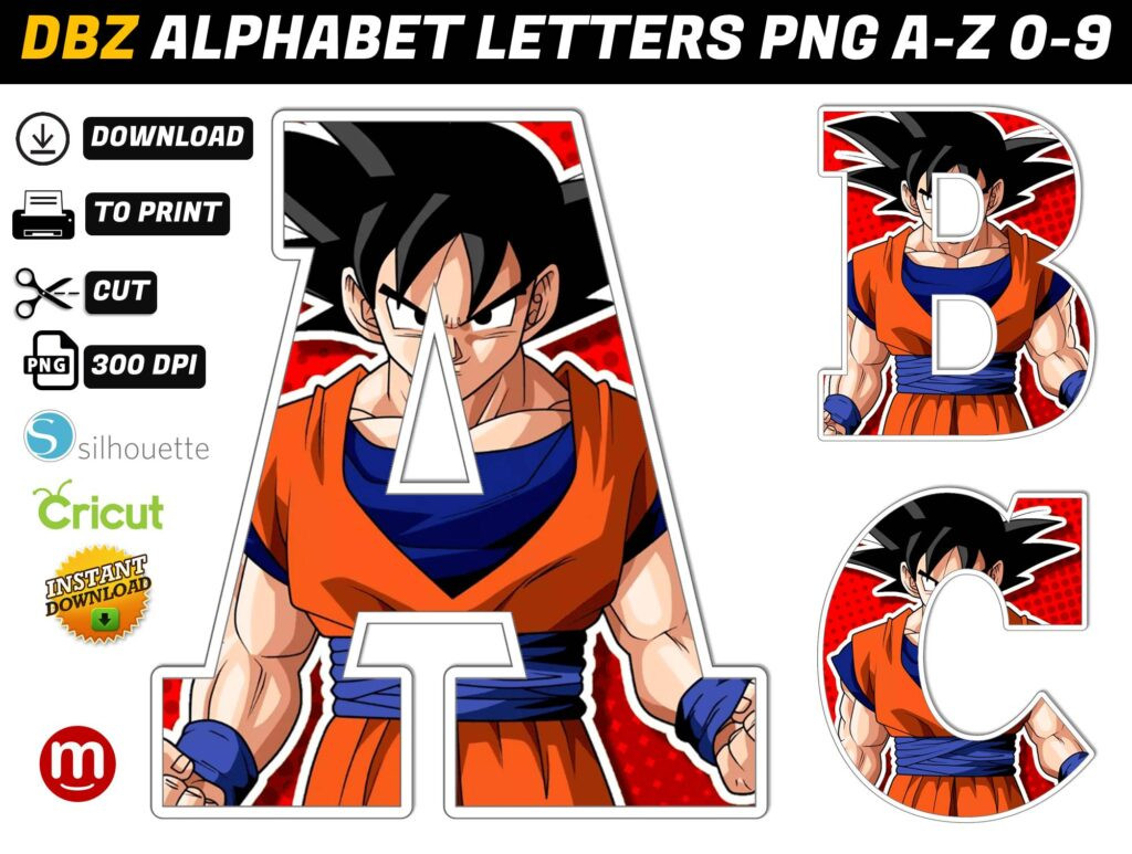 Dragon Ball Alphabet Letters Png 2 MR ALPHABETS