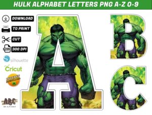 Hulk Alphabet Letters