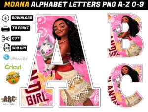 Moana Alphabet Letters