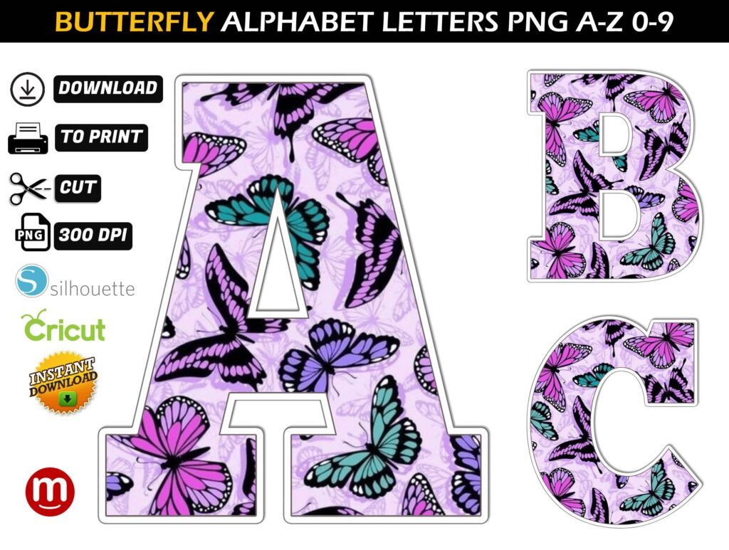 Alphabets Clipart Butterfly Alphabet Letters Clip Art Free Clip Art ...