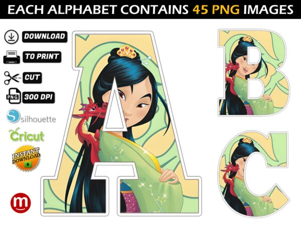 Mulan Alphabet Letters