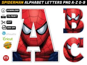 Spiderman Alphabet Letters