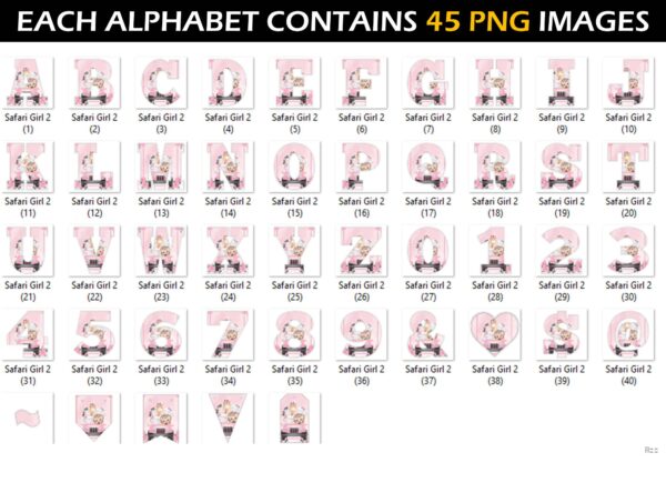 pink safari alphabet