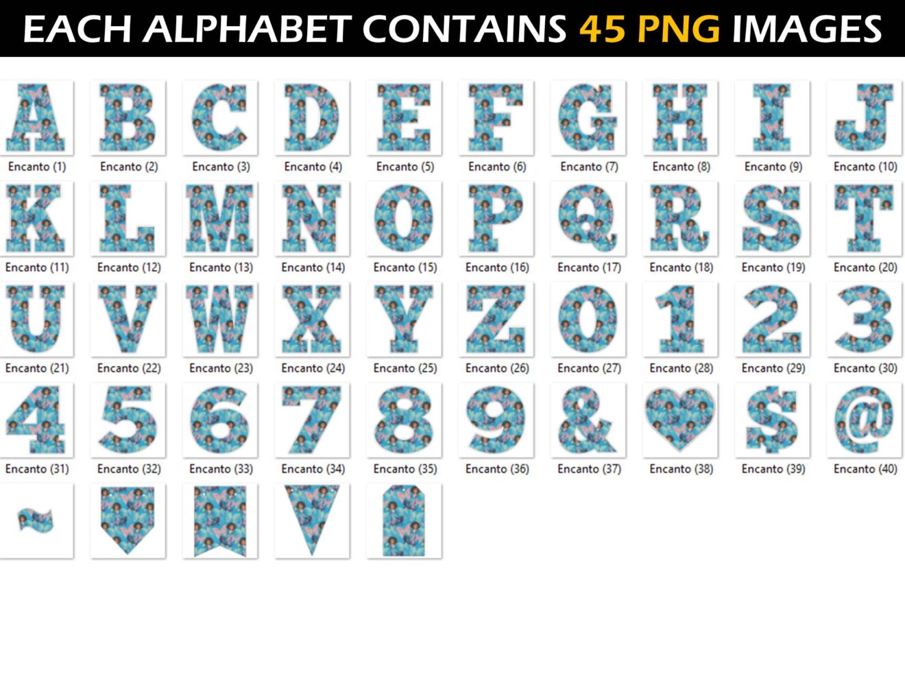 Encanto Alphabet Letters png - MR ALPHABETS