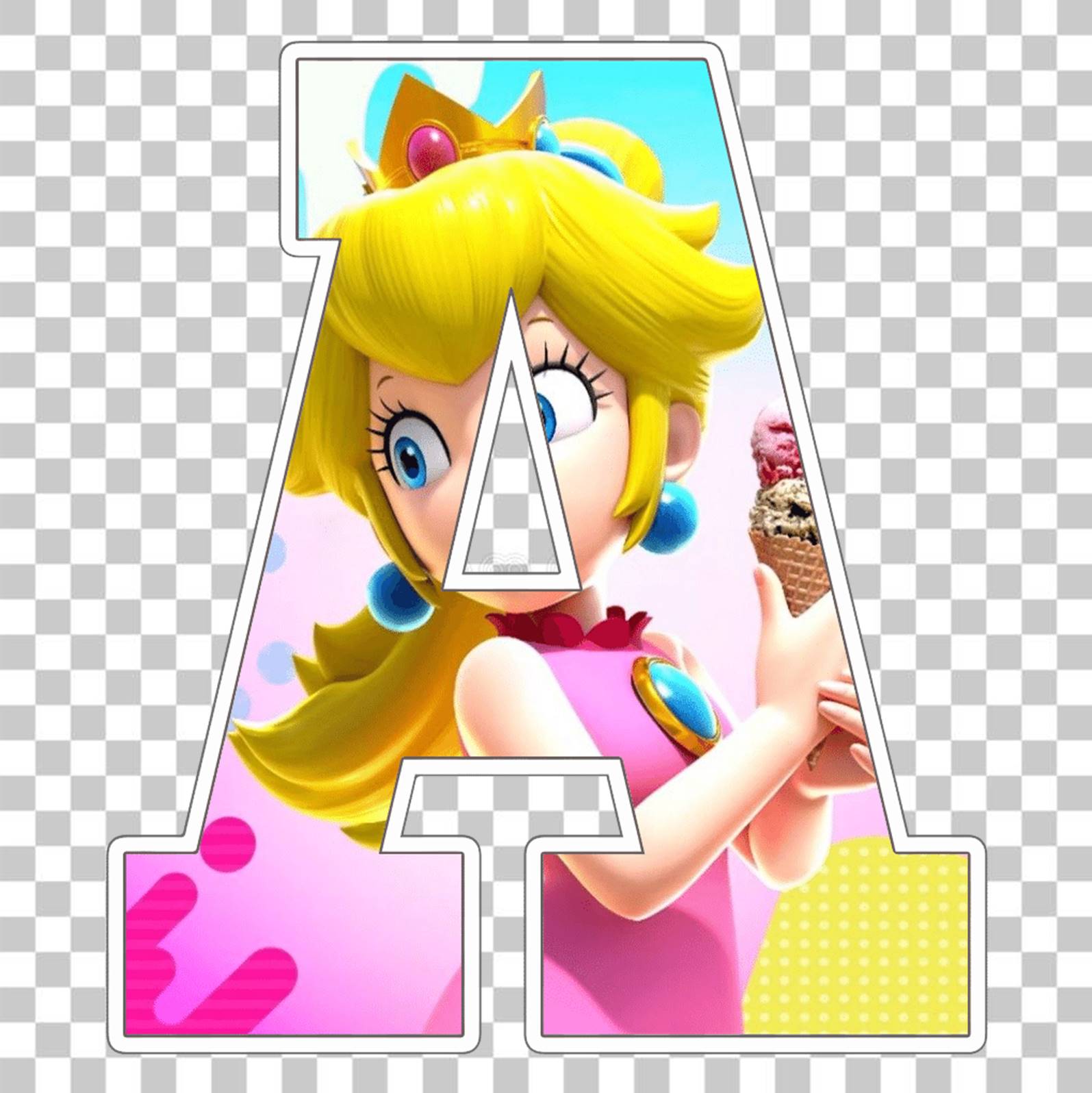 Letter P princess Peach Mario Brothers ABC Alphabet Letters 