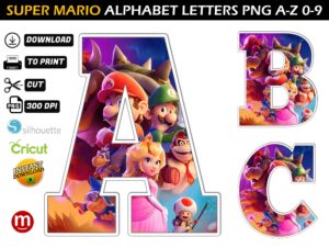 Super Mario Alphabet Letters