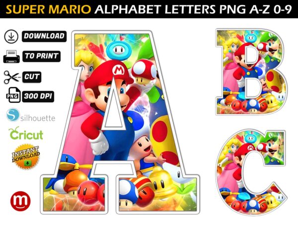 Super Mario Letters png