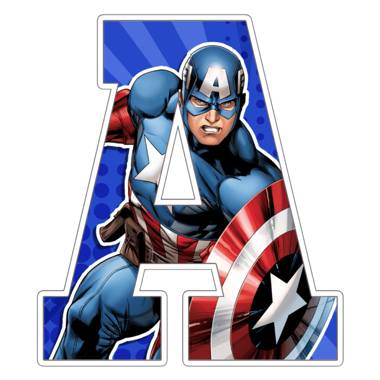 Captain America Alphabet Letters png - MR ALPHABETS