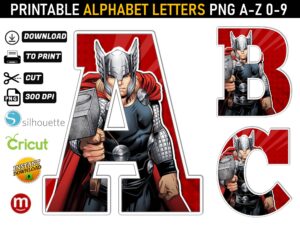Thor Alphabet Letters png