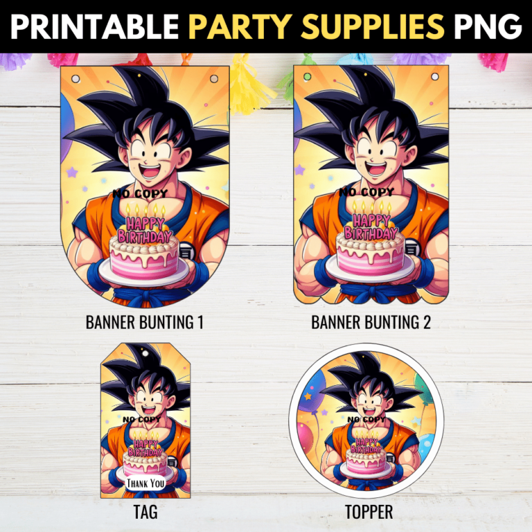 Printable Goku Party Supplies - MR ALPHABETS