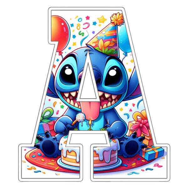 Stitch Alphabet Letters png Birthday