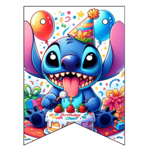 Stitch Happy Birthday Banner