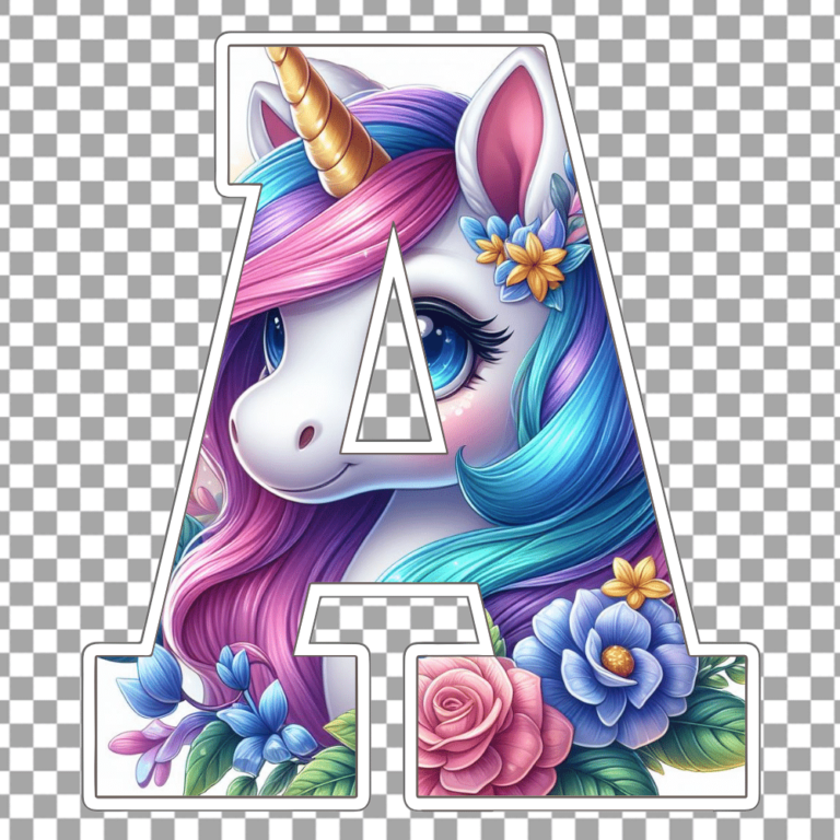 Unicorn Alphabet Letters png Birthday 3 - MR ALPHABETS