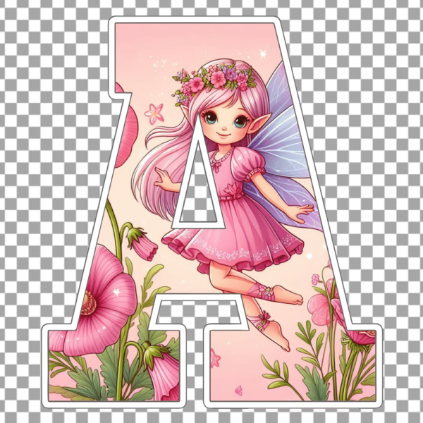 Fairy Pink Alphabet Letters png