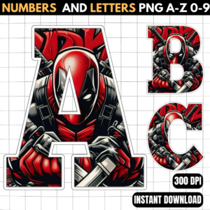 Deadpool Alphabet Letters png