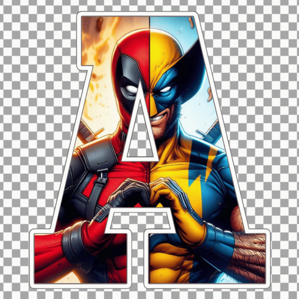 Deadpool and Wolverine Alphabet Letters png